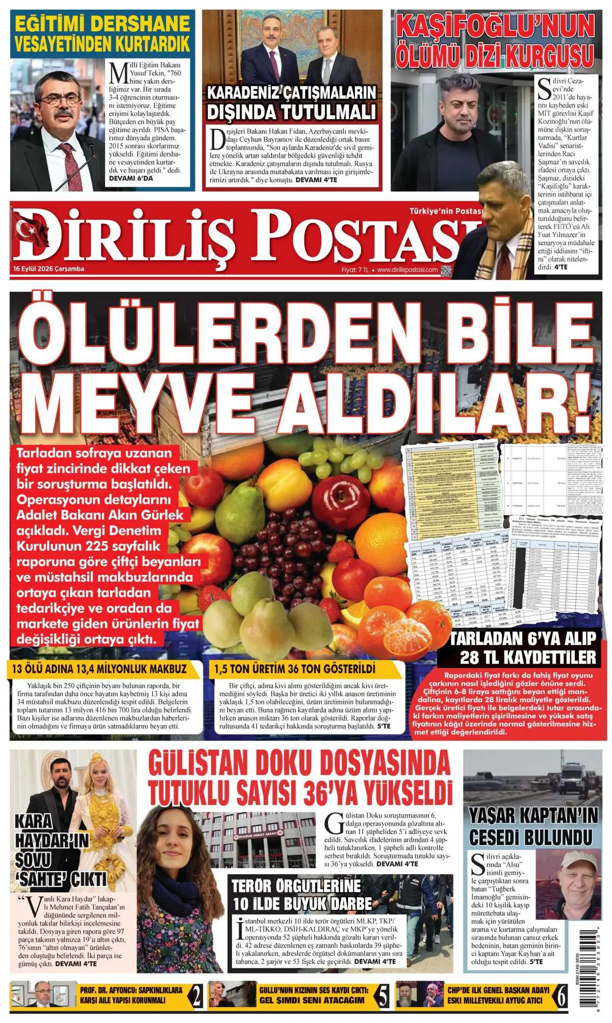 Diriliş Postası gazete manşeti