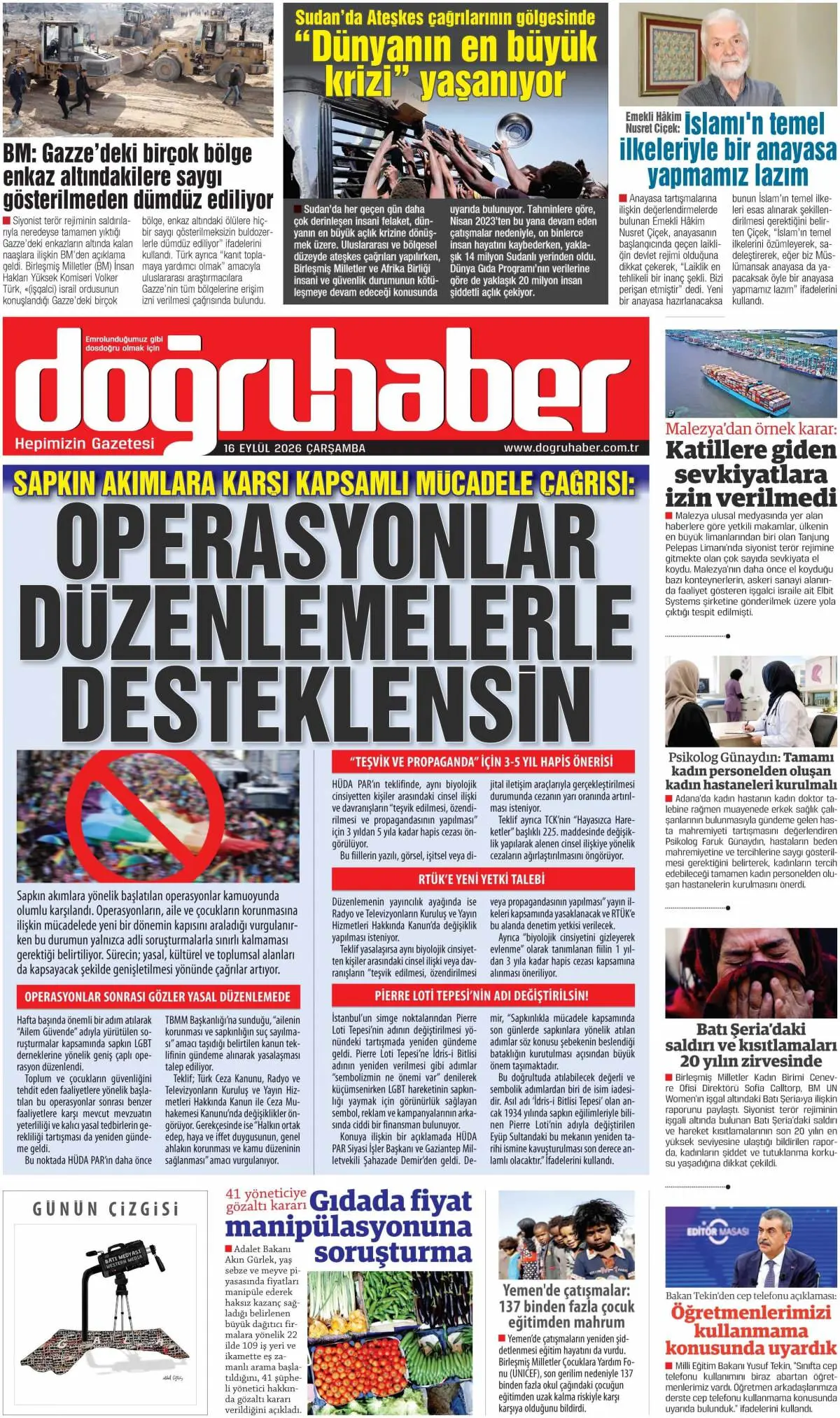 Doğru Haber gazete manşeti