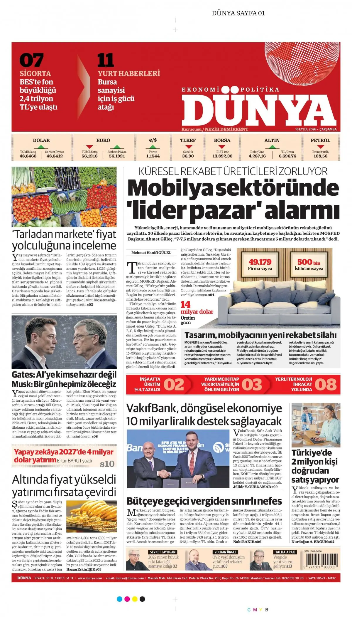 Dünya gazete manşeti