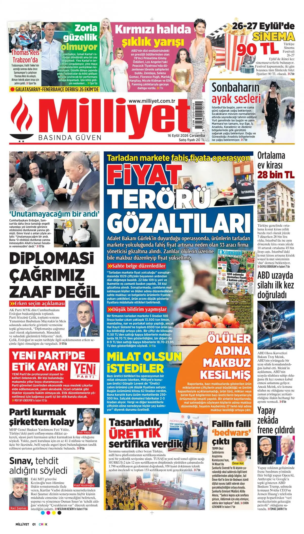 Milliyet gazete manşeti